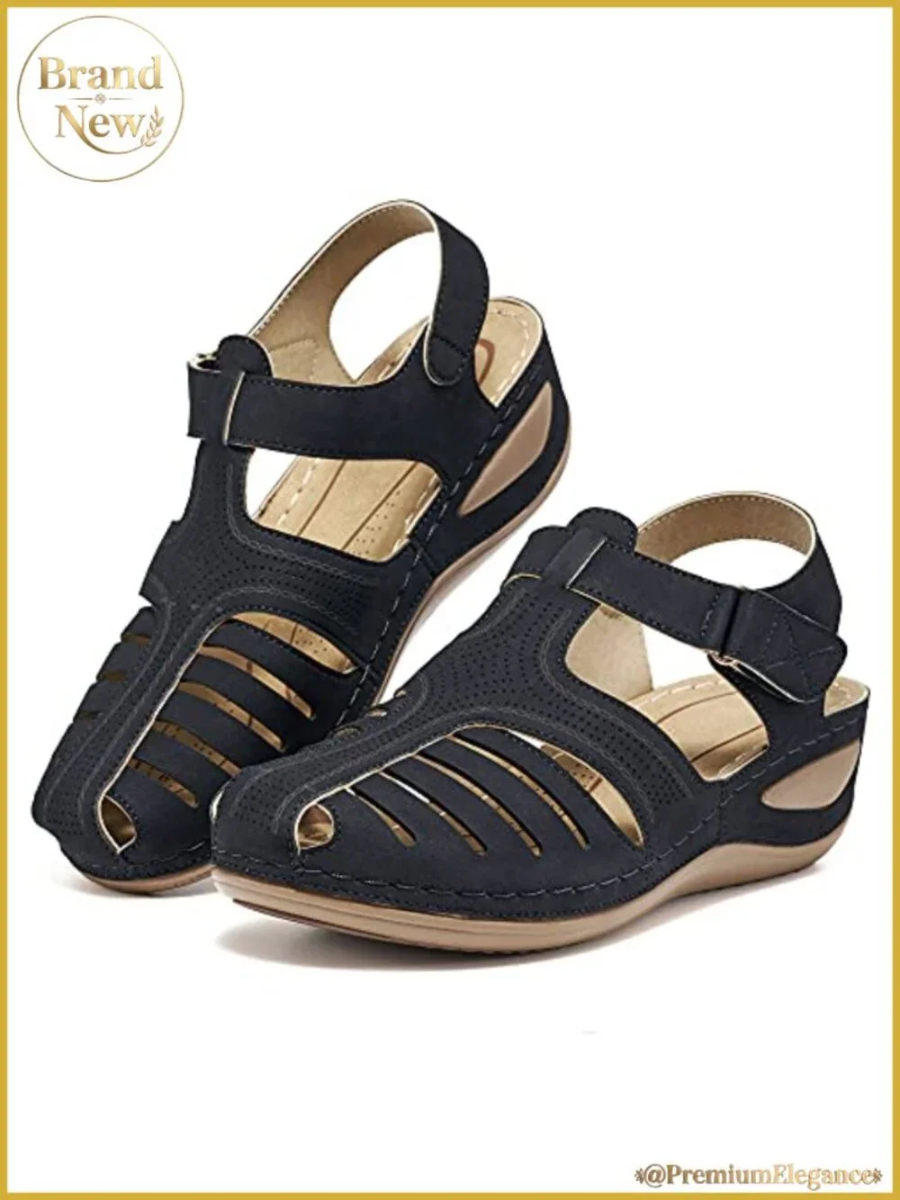 Women's Wedge Sandals Platform Closed Toe Ankle Strap Memory Foam Summer Shoes